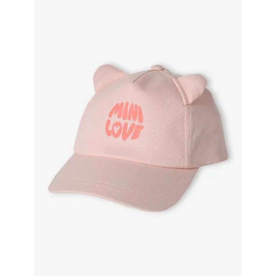 Casquette bébé fille oreilles décoratives rose pâle