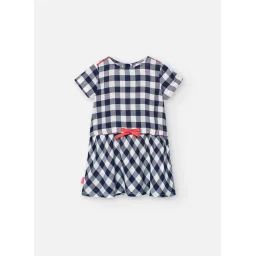 Robe En Viscose A Carreaux Bleu