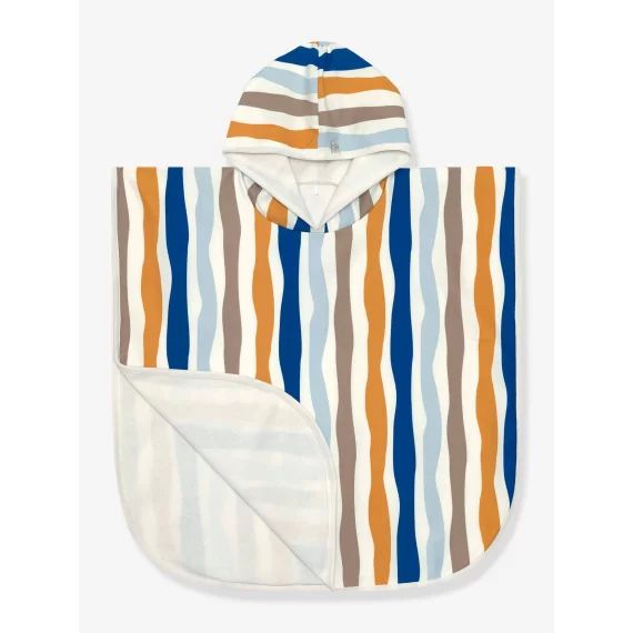 Poncho de plage anti-UV Lässsig rayé blanc