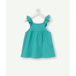 Le t-shirt vert en coton à bretelles –  – Soldes