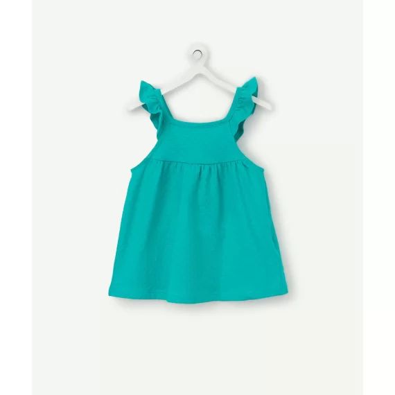 Le t-shirt vert en coton à bretelles –  – Soldes