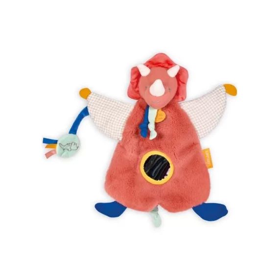 Doudou marionnette d&rsquo;éveil 3 en 1 Dino Lou terracotta