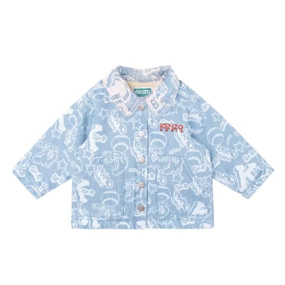 Veste en jean imprimée Garçon Bleu
