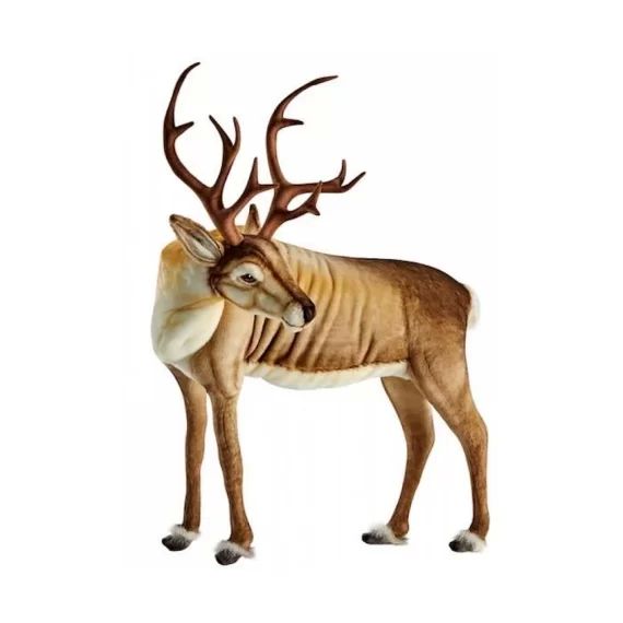 Hansa – Peluche Geante Renne 95cmH 90cmL beige