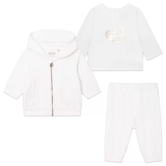 Ensemble de jogging en velours Fille Blanc