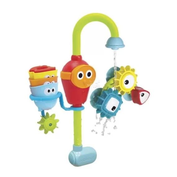 Jouet de bain Yookidoo Spin &lsquo;N&rsquo; Sort Spout Pro – Engrenages tournants et gobelets empilables – STEM – Vert vert