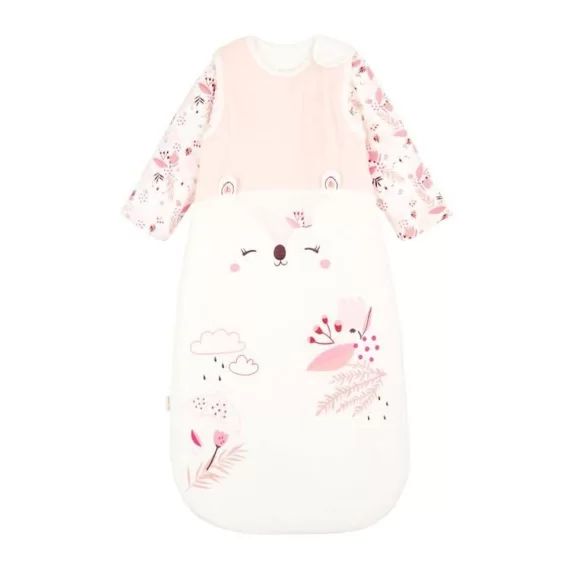 Gigoteuse d&rsquo;hiver en velours avec manches amovibles – PETIT BEGUIN – Alysse – Bébé – Rose – Velours rose