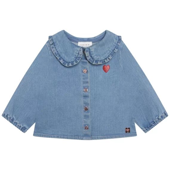 Blouse en denim Fille Bleu