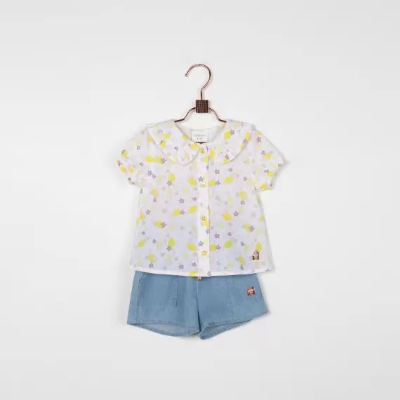 Short en jean léger Fille Bleu
