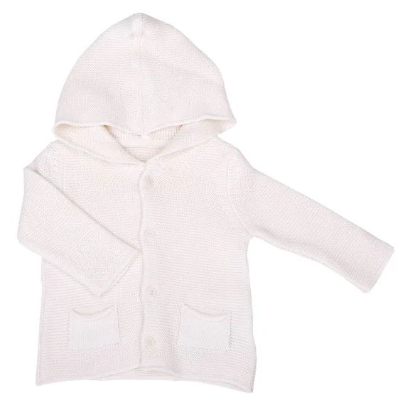 Cardigan Bébé En Tricot De Coton Bio Écru