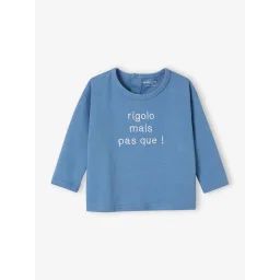 T-shirt personnalisable bébé en coton biologique bleu