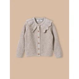 Cardigan En Laine Beige Chine