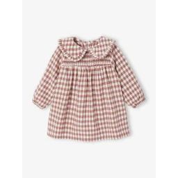 Robe bébé en flanelle vichy terracotta