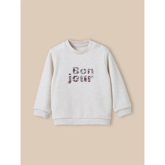 Sweat Lettres En Tissu Liberty En Coton Biologique Avoine Chine