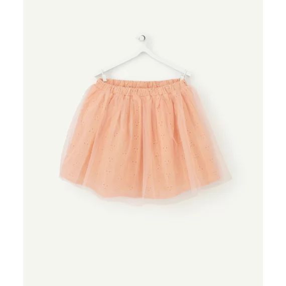 Jupe bébé fille rose avec broderies et tulle –  – Soldes