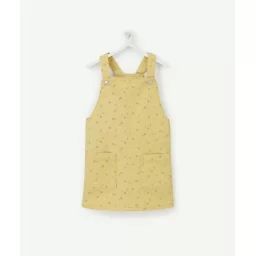 Robe bébé fille en fibres recyclées jaune et imprimée fleurs –  – Soldes