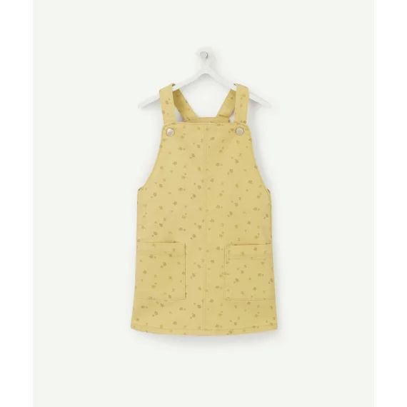 Robe bébé fille en fibres recyclées jaune et imprimée fleurs –  – Soldes