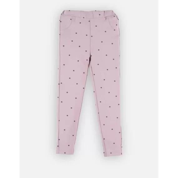 Jegging en interlock imprimé à pois rose