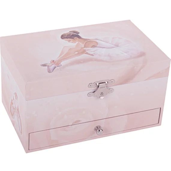 Boîte à bijoux musicale phosphorescente Ballerine rose