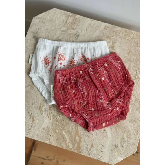 Lot De 2 Bloomers Bébé En Gaze De Coton Fiesta Rose