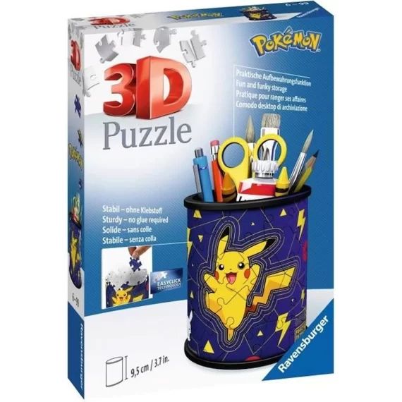 Pot à crayons Pokémon Puzzle 3D Ravensburger – 54 pièces – Sans colle – Dès 6 ans bleu