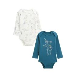 Lot De 2 Bodies Bébé Manches Longues Lovely Safari Bleu