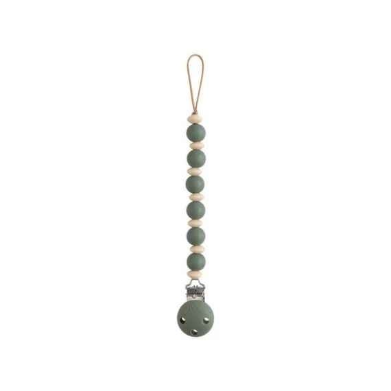 Attache Sucette Mushie Luna Thym – Vert – Avec Clip – Porte Tétine Bébé – Mushie Vert