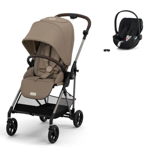 Poussette Cybex Melio 3 Châssis Bronze – Seashell Beige + Coque Auto Cloud T i-Fix – Sepia Black (2023)