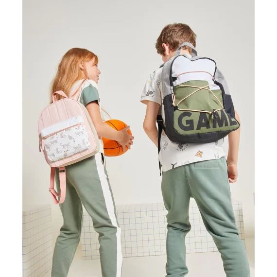 Sac à dos matelassé bébé fille rose avec imprimé léopards –  – Soldes