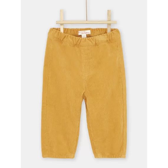 Pantalon En Velours Miel Bébé Garçon – Jaune