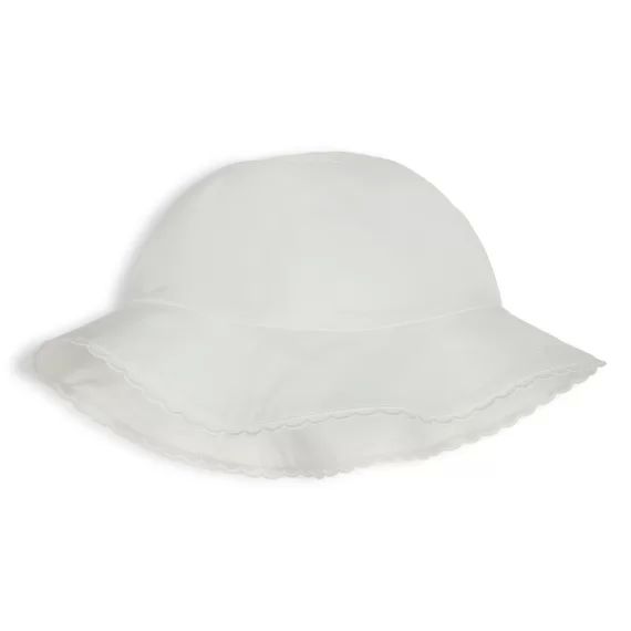 Chapeau en percale avec liens Fille Blanc