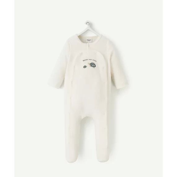Dors bien velours en fibres recyclées écru motifs tortues –  – Soldes