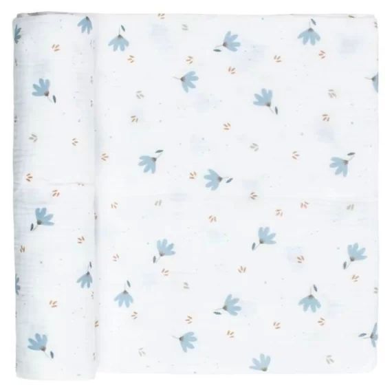 Maxi lange en gaze de coton Bleuet – Sevira Kids – Dès la naissance blanc