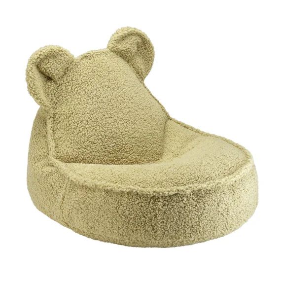 Pouf Enfant Ourson Bouclette Doudou Matcha