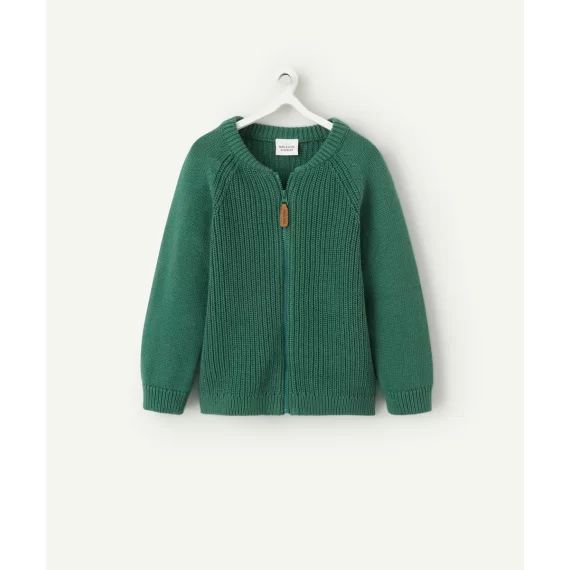 Cardigan zippé bébé garçon vert forêt