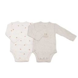 Lot De 2 Bodies Bébé Manches Longues – Mini Nous Ecru