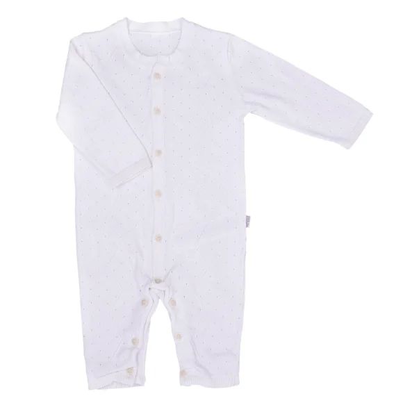 Combinaison Bébé En Tricot De Coton Bio Écru