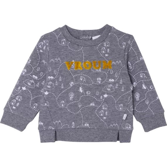Sweat molletonné imprimé Garçon Gris