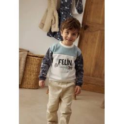 Sweat-shirt Bébé En Molleton Félintrépide Bleu