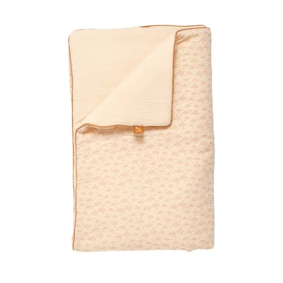 Couvre Lit Bébé En Double Gaze De Coton Beige