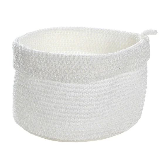Panier Rond Maille Crochet Blanc Blanc