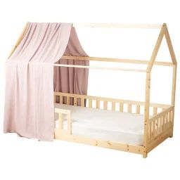 Ciel De Lit Cabane En Gaze De Coton Solo 390 Cm Rose