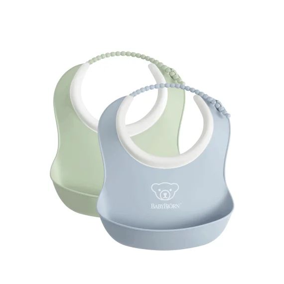 Mini Bavoir, lot de 2 – Vert pastel/Bleu pastel