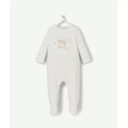 Dors bien blanc en velours de coton biologique avec message brillant –  – Soldes