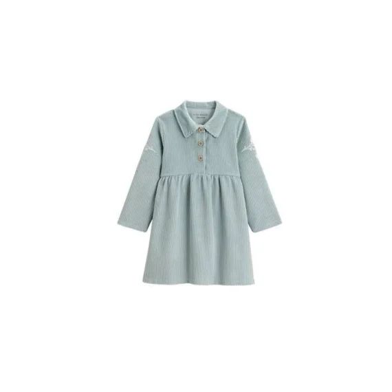 Robe Bébé En Velours Côtelé Alma Bleu