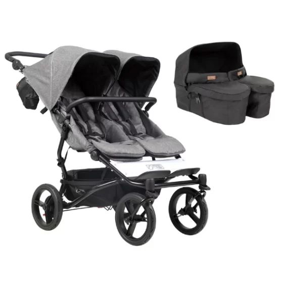 Poussette Double Mountain Buggy Duet V3.2 Luxury Edition – Herringbone + Nacelle Jumeaux