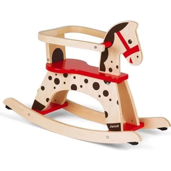 Cheval à Bascule Caramel en Bois – JANOD – Dès 1 An – Système Anti-Bascule – Idéal pour l&rsquo;Apprentissage de l&rsquo;Équilibre marron