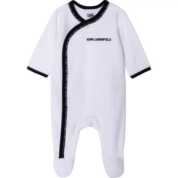 Pyjama et bavoir bimatière Fille Blanc