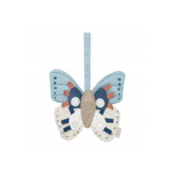 Jouet d&rsquo;activité à suspendre papillon sable et bleu