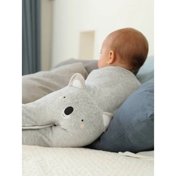 Dors-bien koala bébé en velours gris chiné